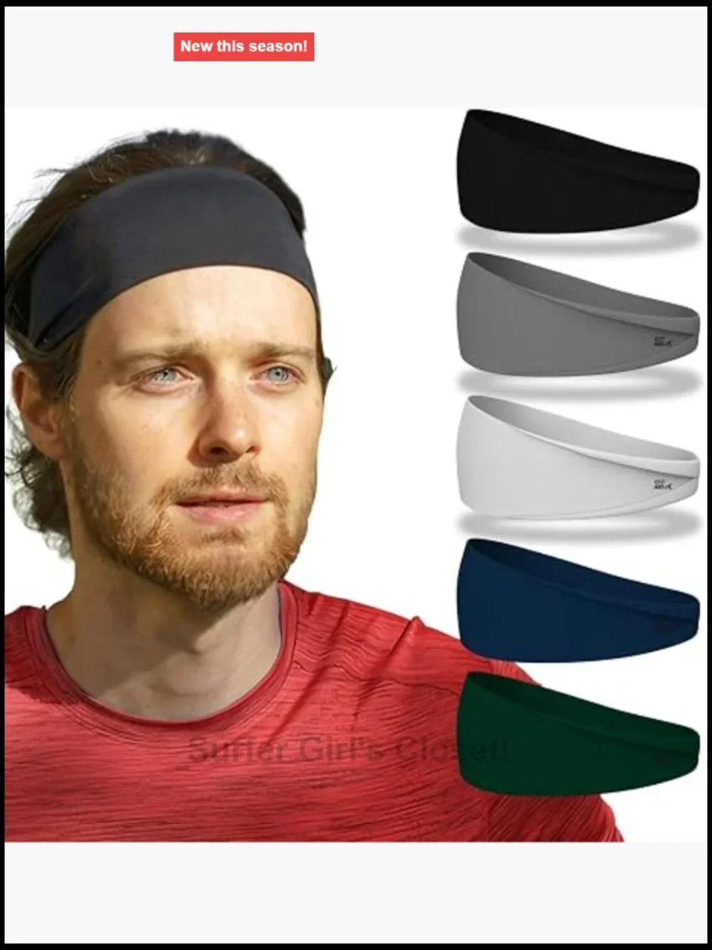 Moisture Wicking Sport Headband Pack of 5 Running Sweatband